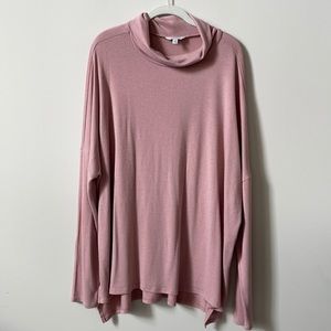Lucky Brand Light Pink Turtleneck Long Sleeve Sweater Size XL